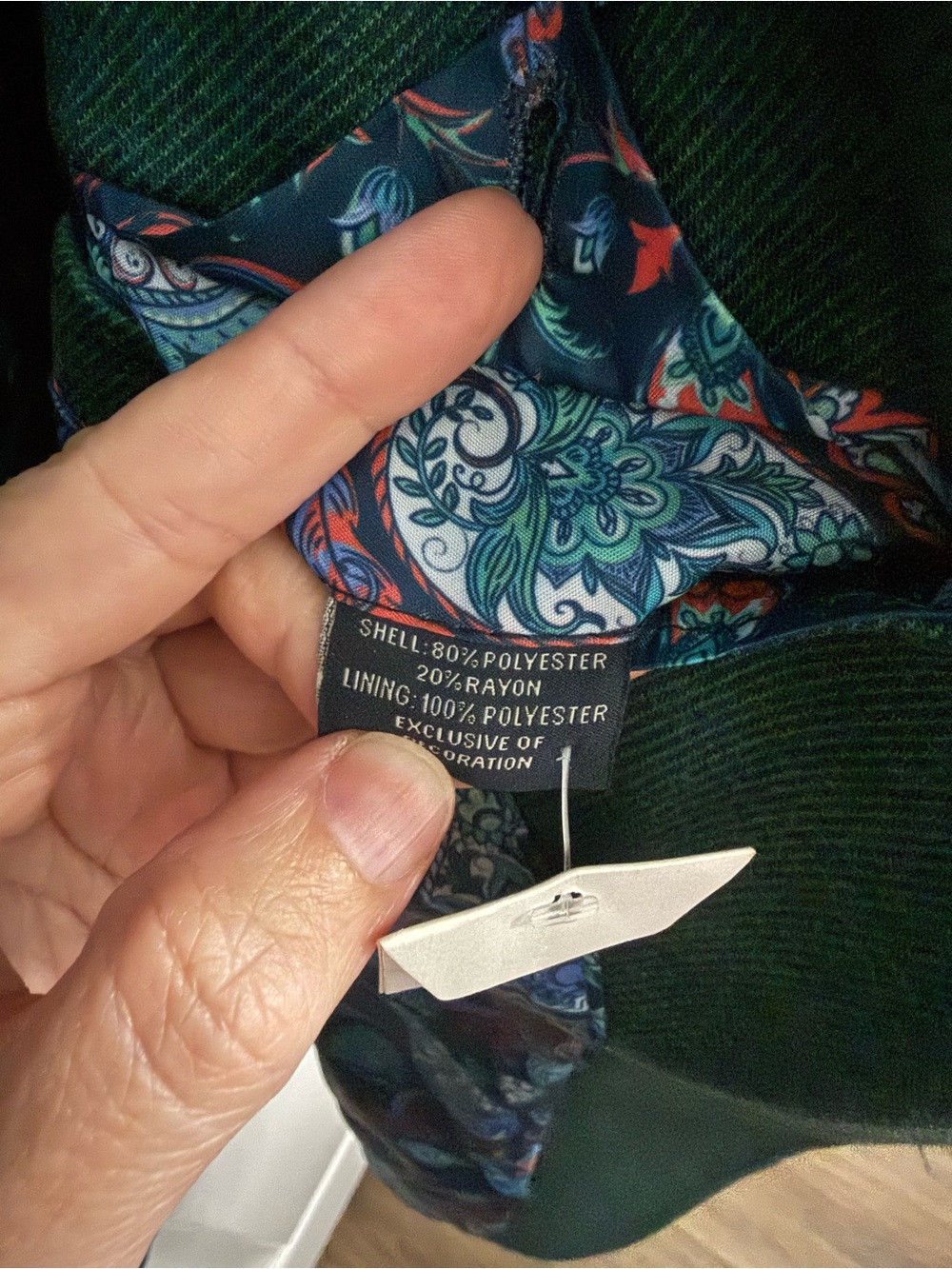 Tailorbyrd Green Sport Coat Blazer 44L Paisley Lined Modern Fit Jacket - Picture 8 of 9